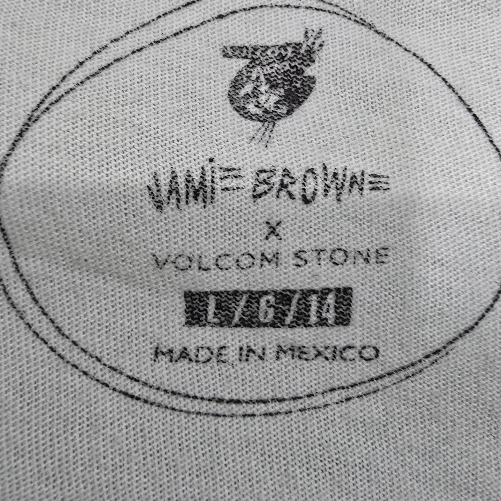 Volcom X Jamie Browne Collab Shirt Skull Owl Wolf Boat Ocean Trees Mint Green L - Picture 4 of 5
